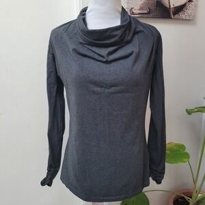 Beyond Threads Funnel Neck Long Sleeve Top Shirt Athleisure Pullover Gray Medium